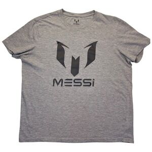 Lionel Messi T-shirt Mens Large Grey Black Logo Casual Soccer Enthusiast Casual